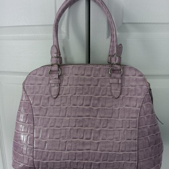 Purple Leather crocodile-embossed Handbag - Picture 2 of 3